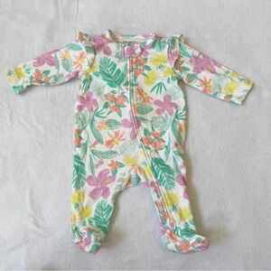 Carter's Colorful Floral Baby Girl Footie Pajamas 3mo
